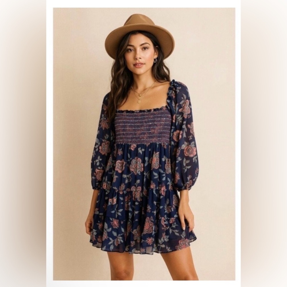 Sachin & Babi Lola Floral Smocked Mini Dress
Anthropologie Boho Tiered